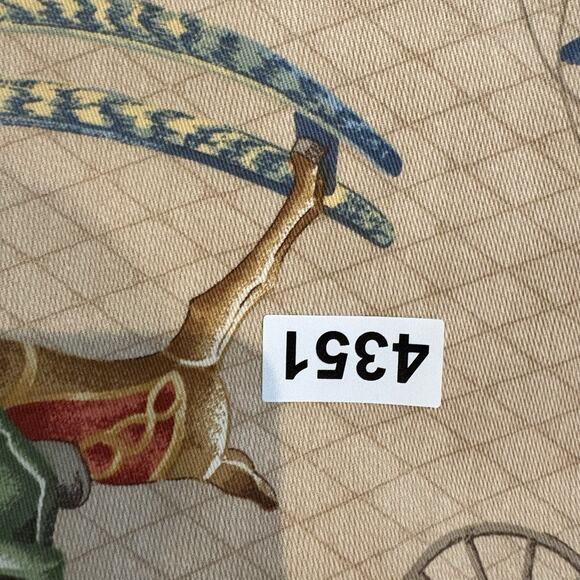 Vtg P Kaufmann Carousel Horse Fabric Tan‎ Geometric Circus Rocking Racing 53x54” - Picture 16 of 16